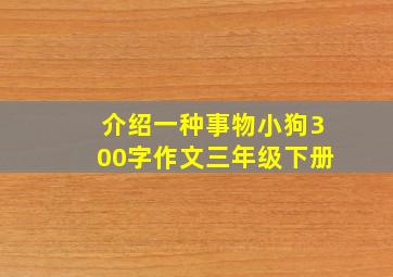 介绍一种事物小狗300字作文三年级下册