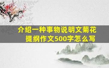 介绍一种事物说明文菊花提纲作文500字怎么写