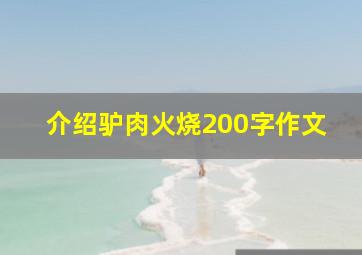 介绍驴肉火烧200字作文