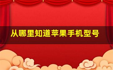 从哪里知道苹果手机型号