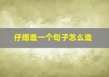 仔细造一个句子怎么造