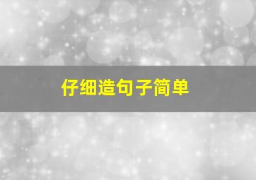 仔细造句子简单