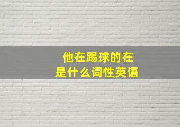 他在踢球的在是什么词性英语