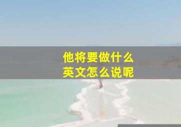 他将要做什么英文怎么说呢