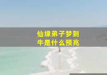 仙缘弟子梦到牛是什么预兆