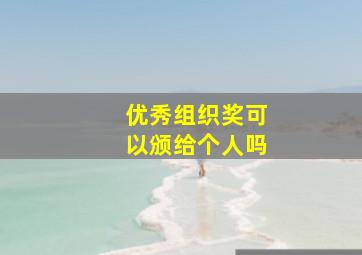 优秀组织奖可以颁给个人吗