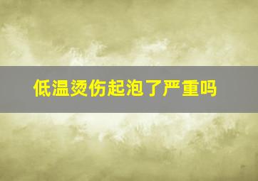 低温烫伤起泡了严重吗