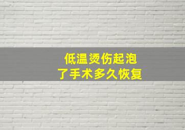 低温烫伤起泡了手术多久恢复