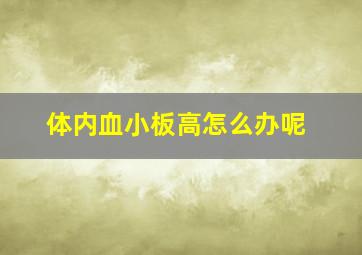 体内血小板高怎么办呢