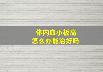 体内血小板高怎么办能治好吗