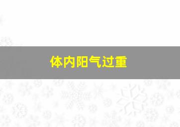 体内阳气过重