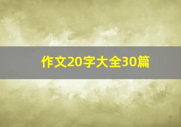 作文20字大全30篇