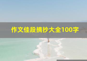 作文佳段摘抄大全100字