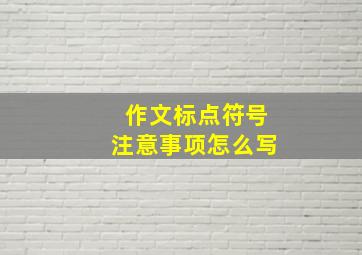 作文标点符号注意事项怎么写