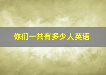 你们一共有多少人英语