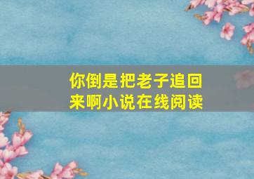 你倒是把老子追回来啊小说在线阅读