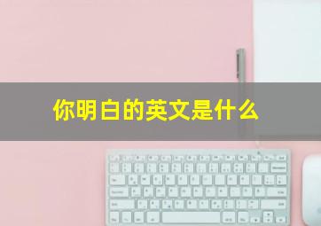 你明白的英文是什么