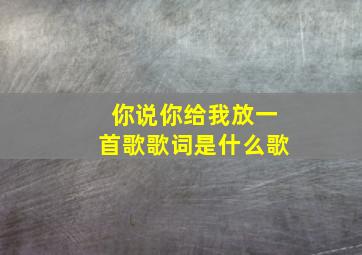 你说你给我放一首歌歌词是什么歌