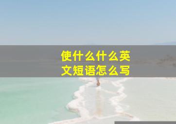 使什么什么英文短语怎么写