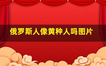 俄罗斯人像黄种人吗图片