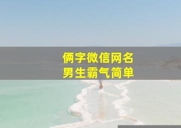 俩字微信网名男生霸气简单