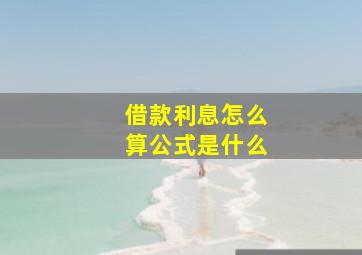 借款利息怎么算公式是什么