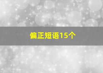 偏正短语15个