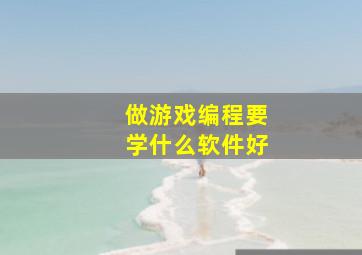 做游戏编程要学什么软件好