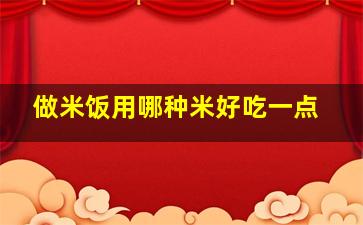 做米饭用哪种米好吃一点