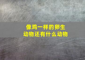 像鸡一样的卵生动物还有什么动物