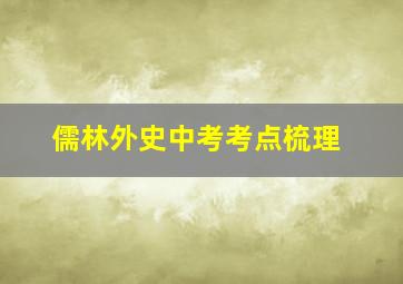 儒林外史中考考点梳理