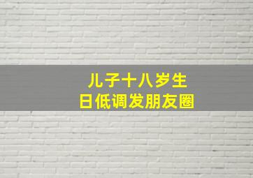 儿子十八岁生日低调发朋友圈