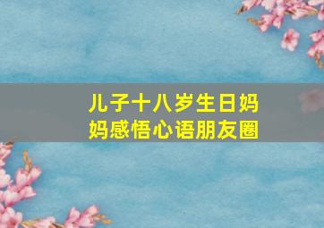 儿子十八岁生日妈妈感悟心语朋友圈