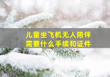 儿童坐飞机无人陪伴需要什么手续和证件