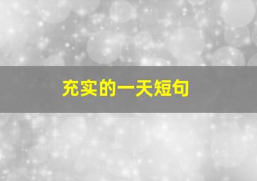 充实的一天短句