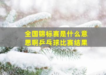 全国锦标赛是什么意思啊乒乓球比赛结果