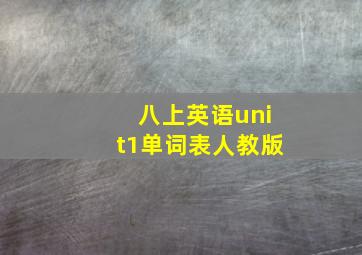 八上英语unit1单词表人教版