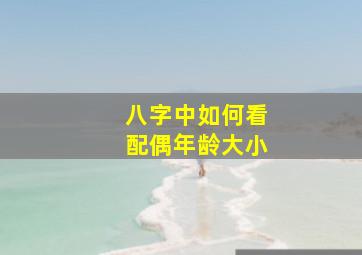 八字中如何看配偶年龄大小