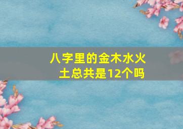 八字里的金木水火土总共是12个吗