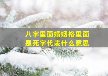 八字里面婚姻格里面是死字代表什么意思