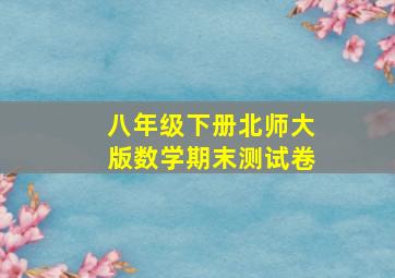 八年级下册北师大版数学期末测试卷