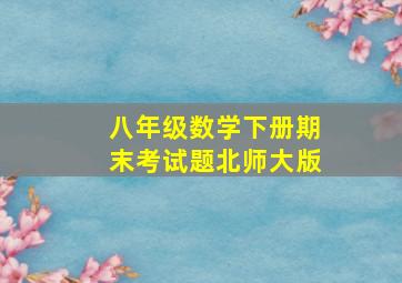 八年级数学下册期末考试题北师大版