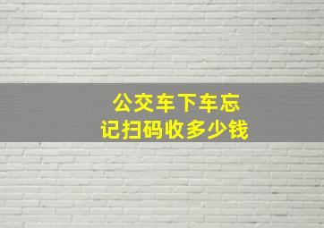 公交车下车忘记扫码收多少钱