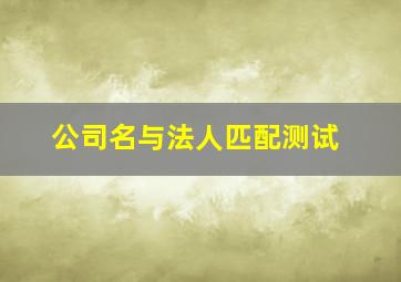 公司名与法人匹配测试