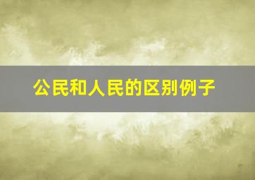 公民和人民的区别例子