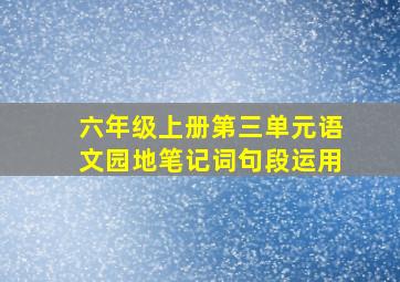 六年级上册第三单元语文园地笔记词句段运用