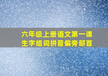 六年级上册语文第一课生字组词拼音偏旁部首