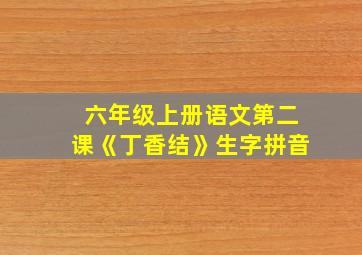 六年级上册语文第二课《丁香结》生字拼音