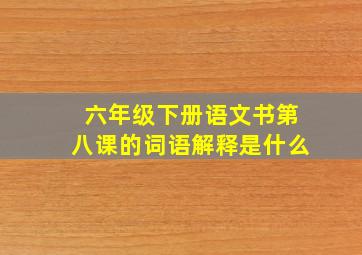 六年级下册语文书第八课的词语解释是什么