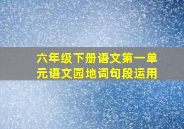 六年级下册语文第一单元语文园地词句段运用